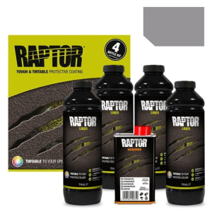 Raptor karcálló védőbevonat és platófesték szinezett Szürke – U-POL 4 liter+ ajándék standard RAPTOR festőpisztoly