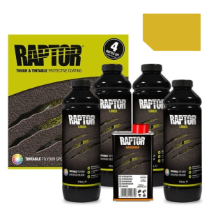Raptor karcálló védőbevonat és platófesték szinezezett Sárga – U-POL 4 liter+ ajándék standard RAPTOR festőpisztoly