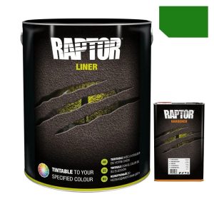 Raptor karcálló védőbevonat és platófesték szinezett U-POL 6.7 lit (5+1.7 lit kötőanyaggal)-Zöld